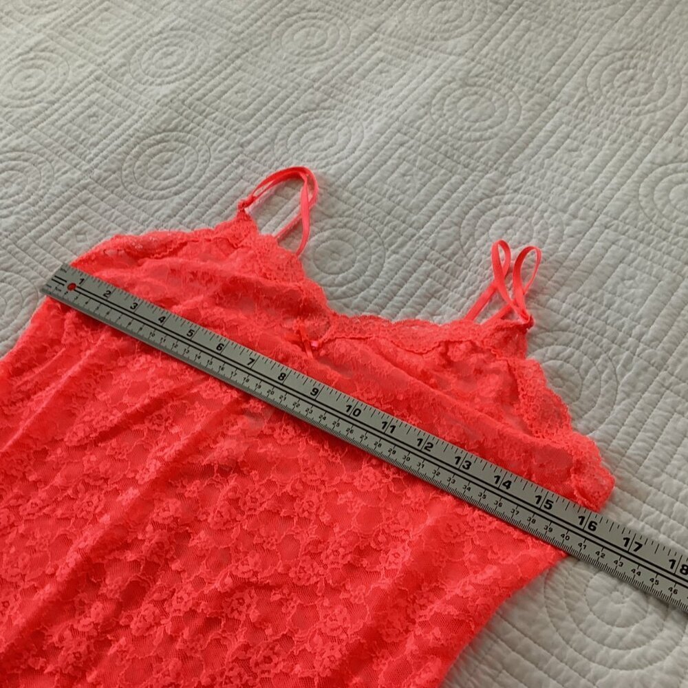Victoria secret  Neon pink vintage dress slip dress lace collection size L - Picture 8 of 11